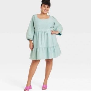 Ava & Viv Mint Green Dress with Pink Details